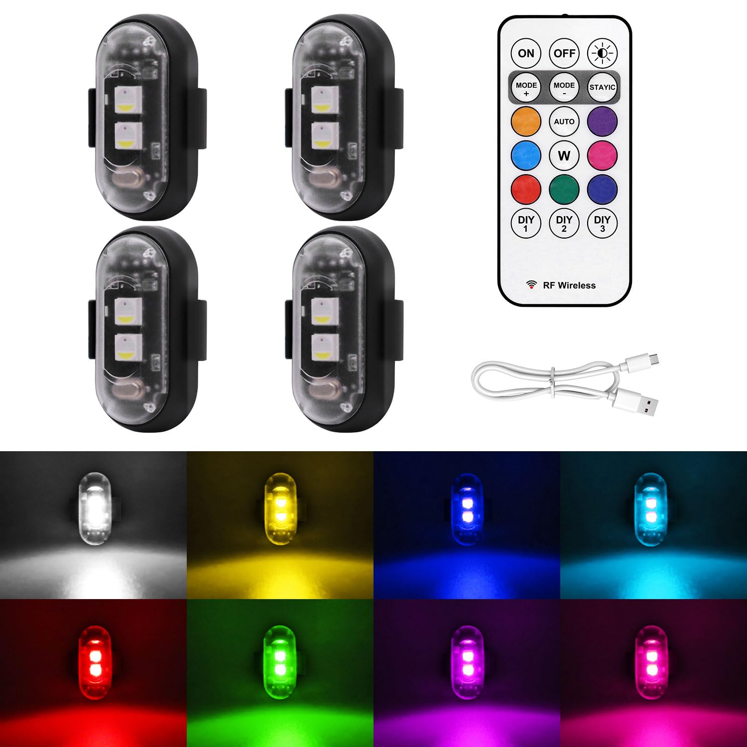 re chargeable Rock light 4 pack